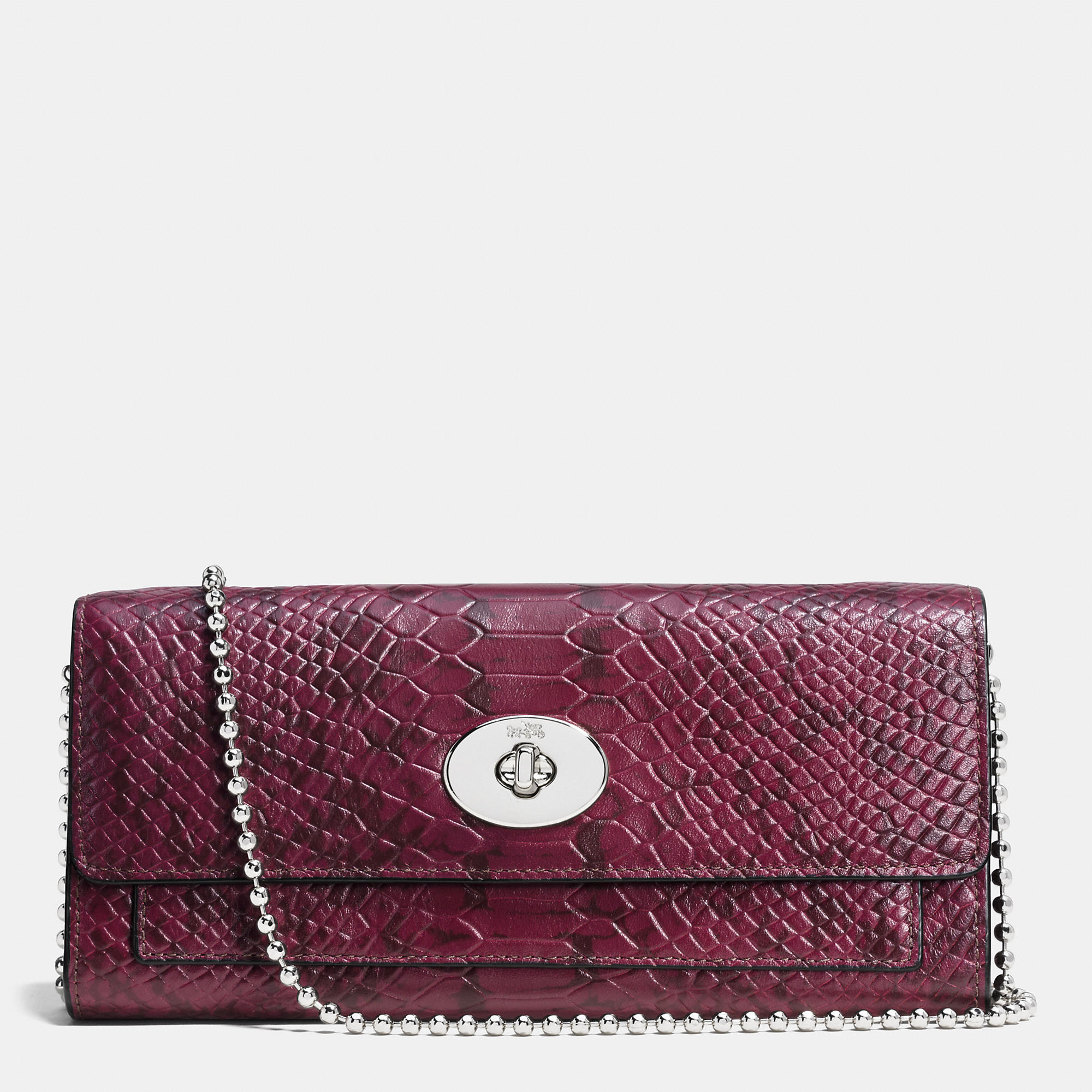 Coach Slim Chain Envelope Wallet In Exotic Embossed Colorblock ...  