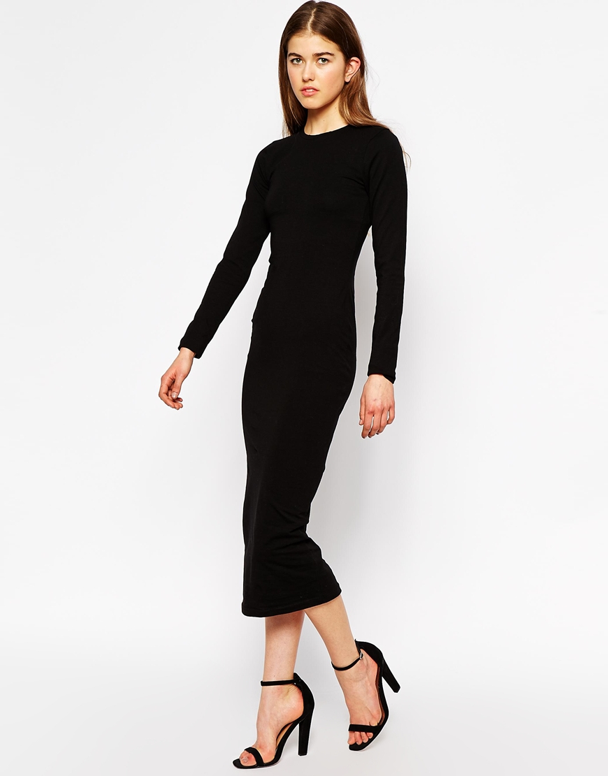 long black midi dress