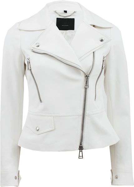 Belstaff Long Sleeve Zip Sporty Moto Jacket in White | Lyst