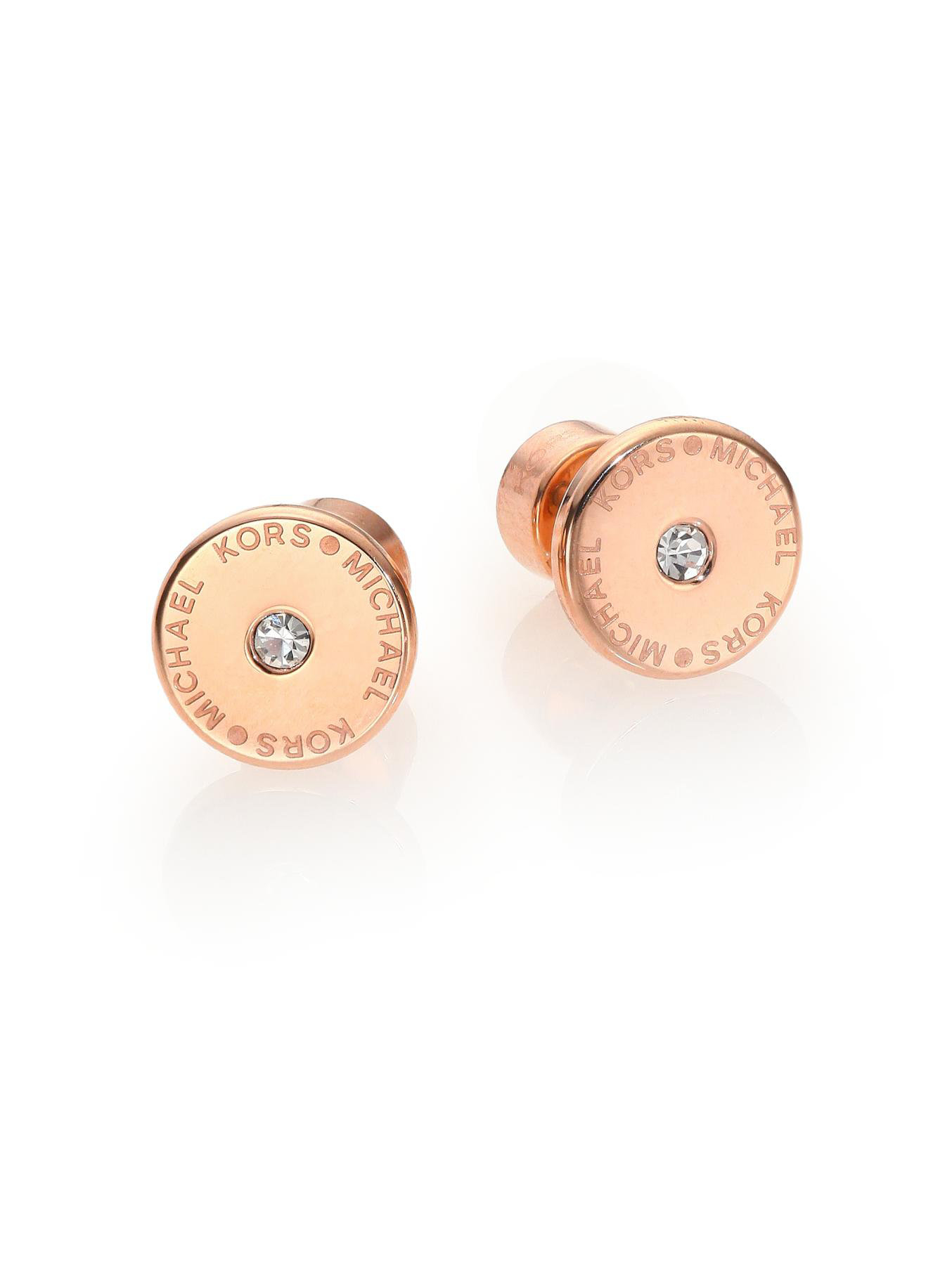 MICHAEL KORS Michael Kors Rose Gold Love Pave and Mother of Pearl Heart  Earrings  JEWELLERY from Adams Jewellers Limited UK