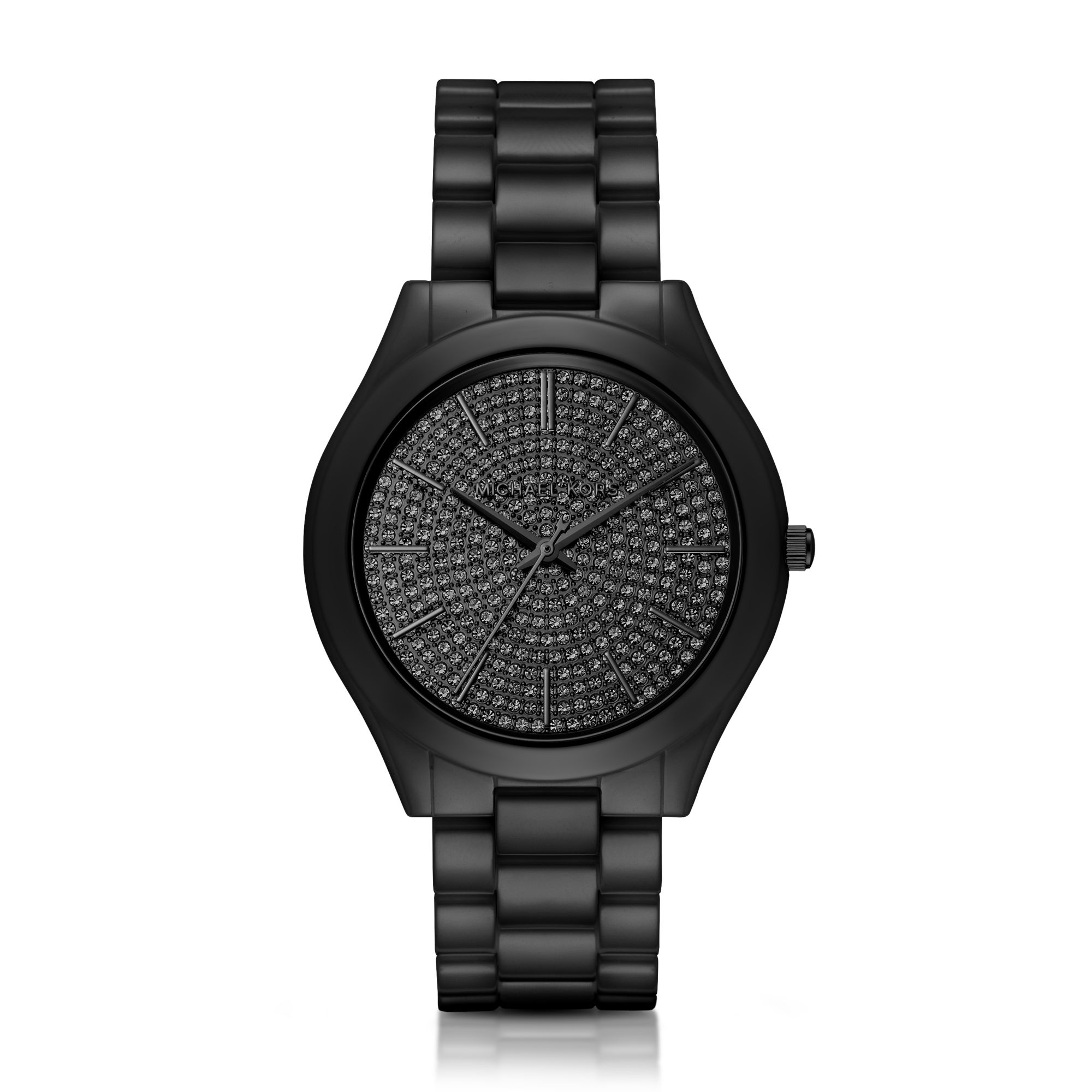 Slim Pave Black-tone Ceramic Watch - Lyst