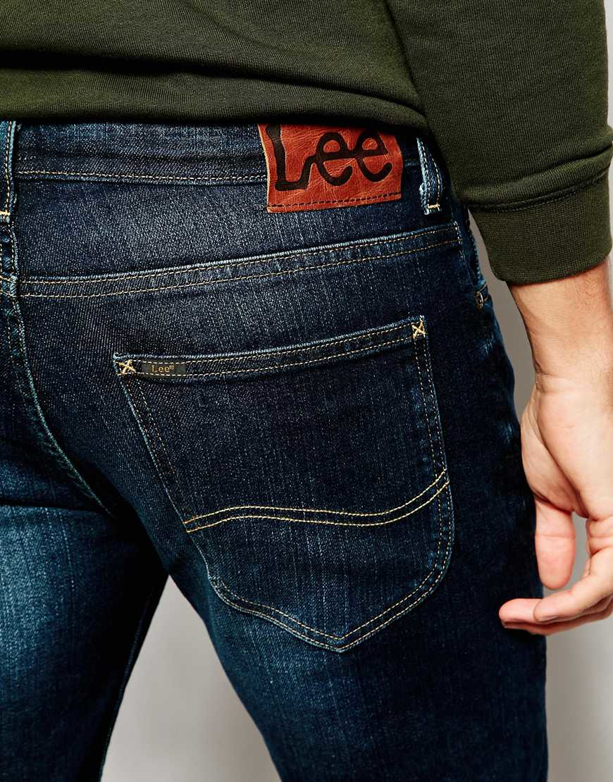 Lyst - Lee Jeans Jeans Powell Low Waist Slim Fit Faded Frost Dark Wash ...