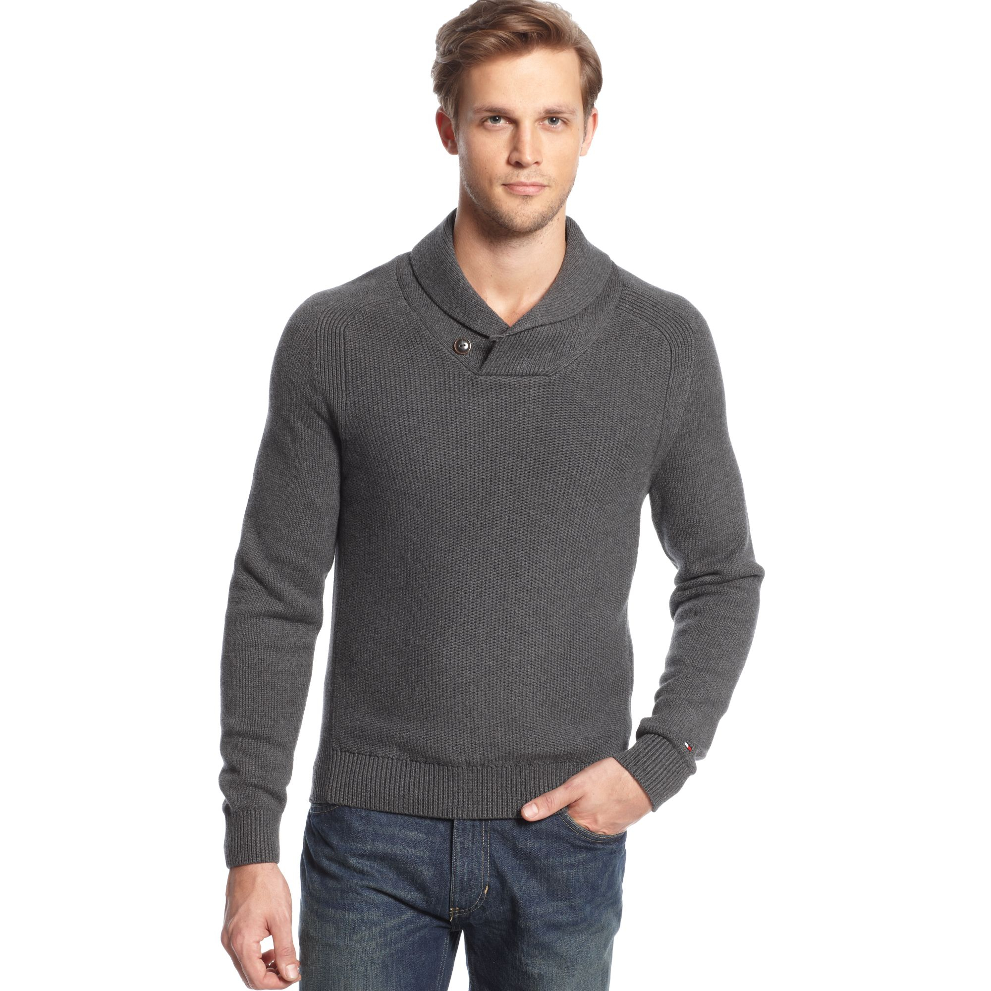 Tommy hilfiger shawl collar sweater Clearance