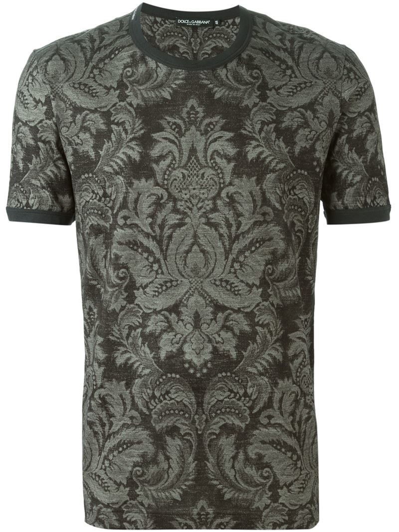 Dolce & Gabbana Baroque Print T-Shirt in Grey (Gray) for Men - Lyst