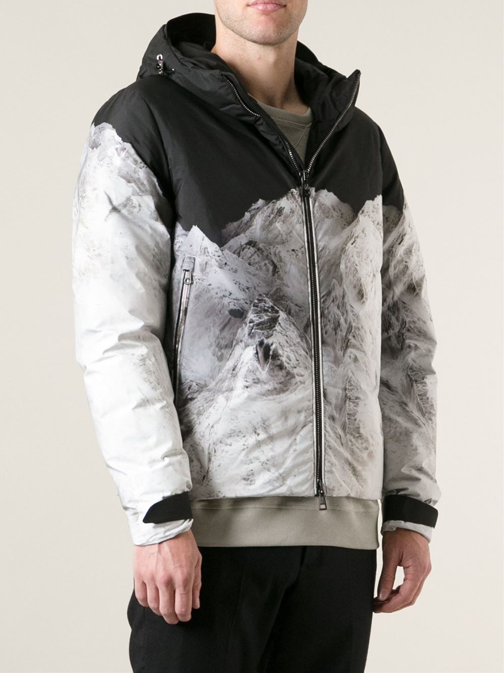 Moncler Mountain Print Padded Jacket in 