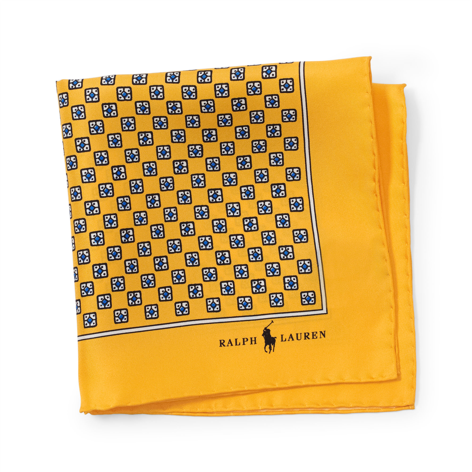 Polo ralph lauren Silk Foulard Pocket Square in Yellow for Men Lyst