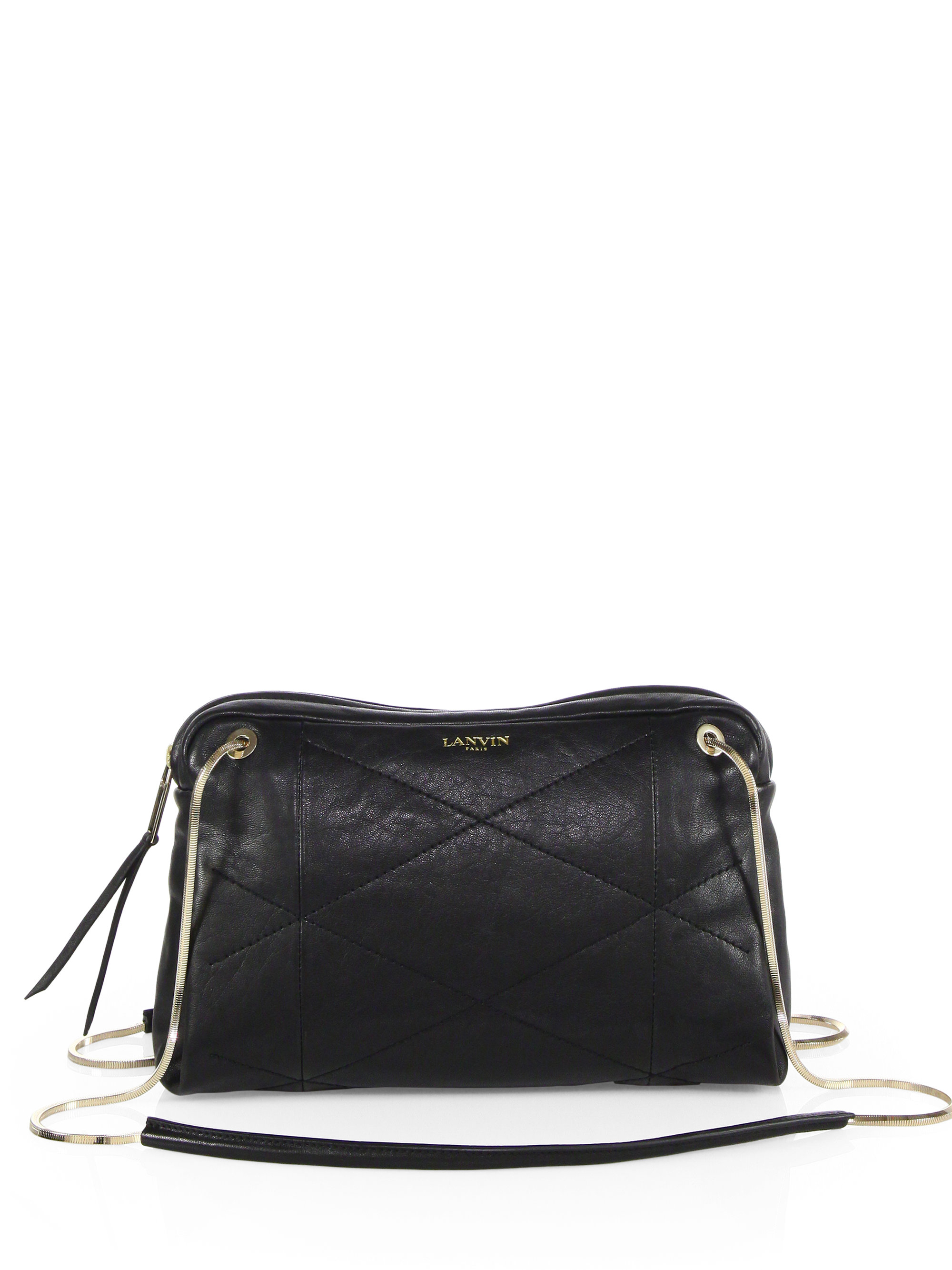 lanvin sugar quilted leather shoulder bag