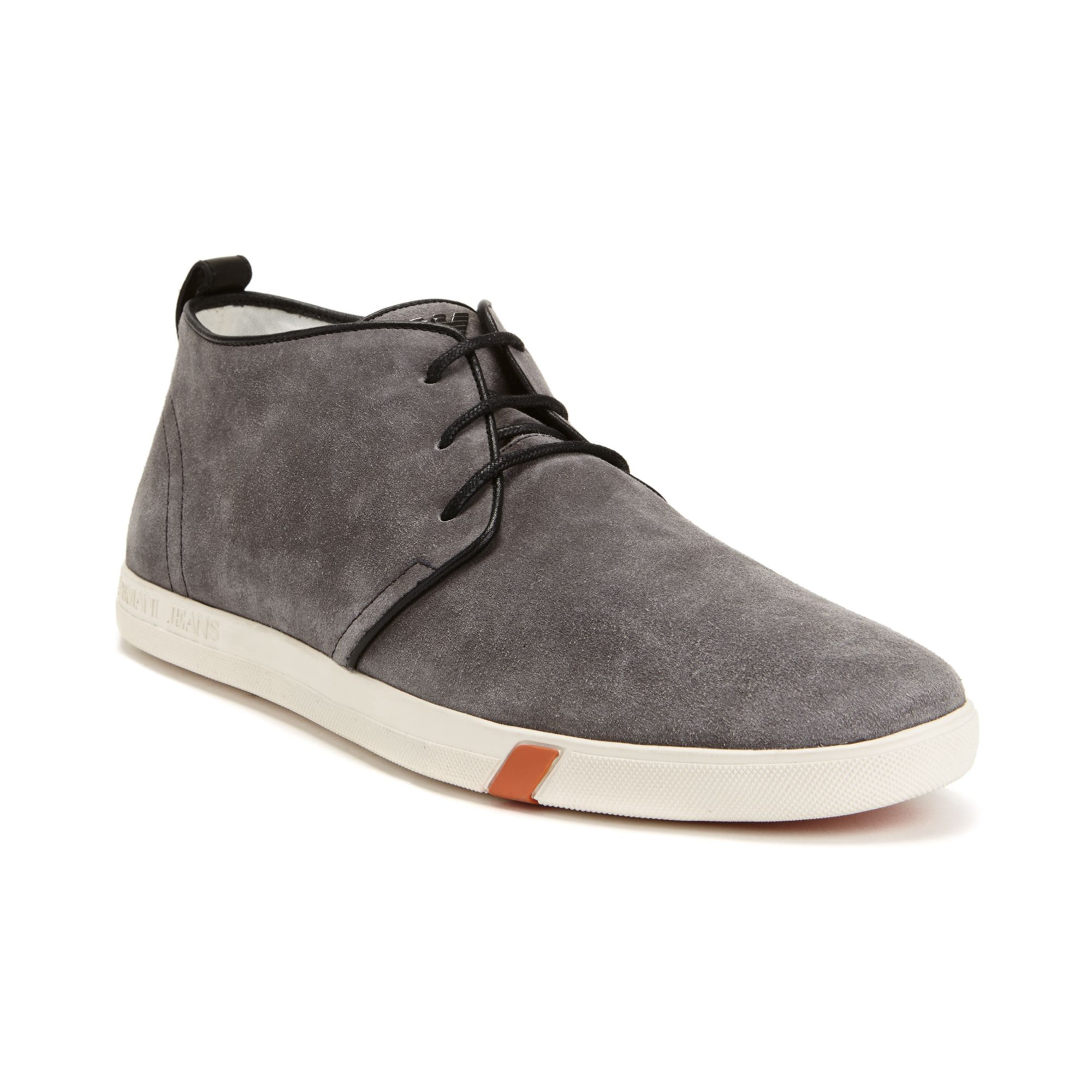 Armani Jeans Suede Chukka Sneakers in Grey (Gray) for Men - Lyst