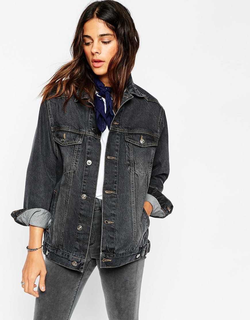 Black jean jackets for women Calvin Klein Jeans Women's Denim Trucker Jacket, Shadow Black, 2X Small The Calvin Klein Denim Trucker Jacket is going to be the piece you're always grabbing from your closet. It's versatile, comfortable, and the perfect modern design on an iconic style.