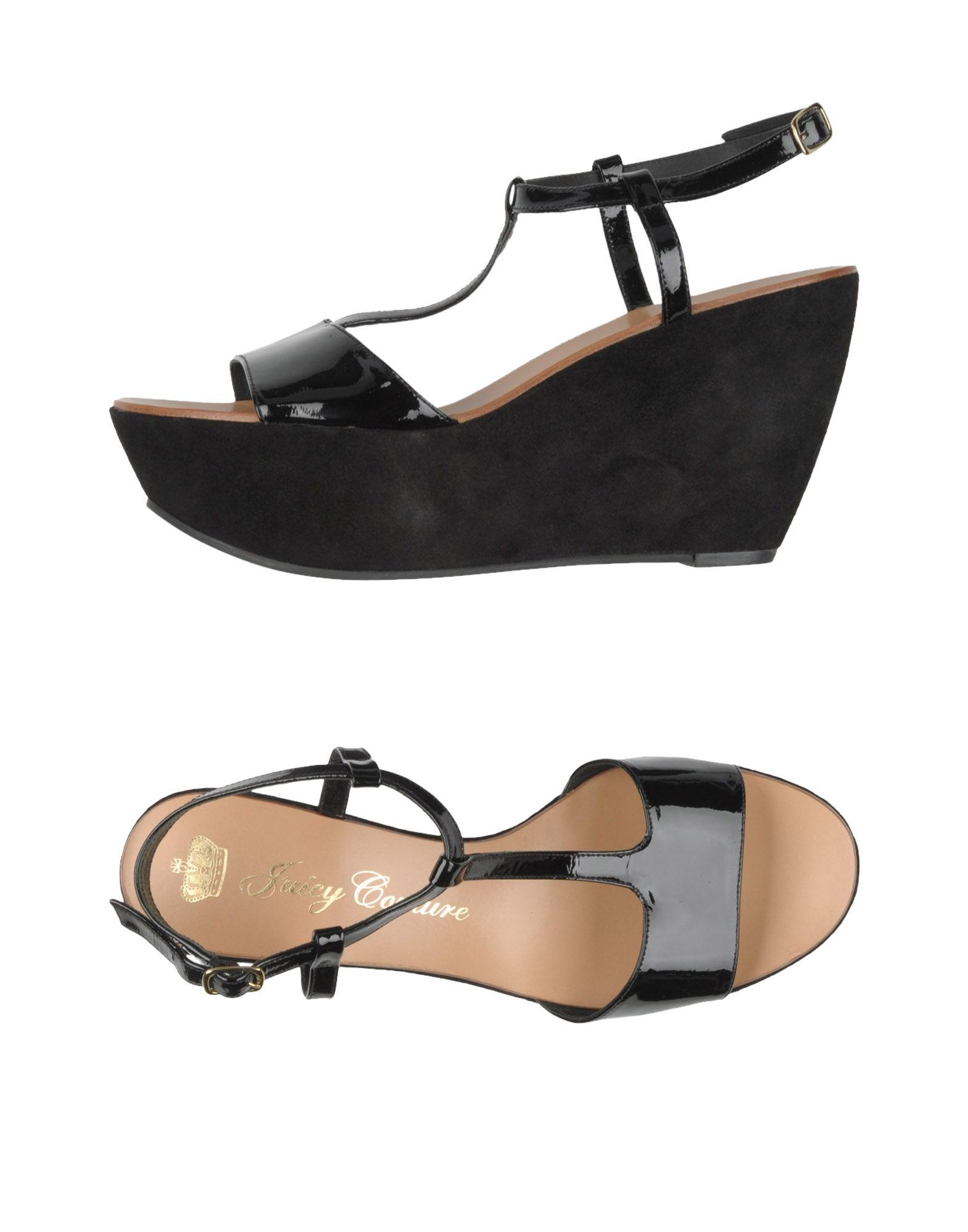 Juicy Couture Leather Sandals in Black Lyst