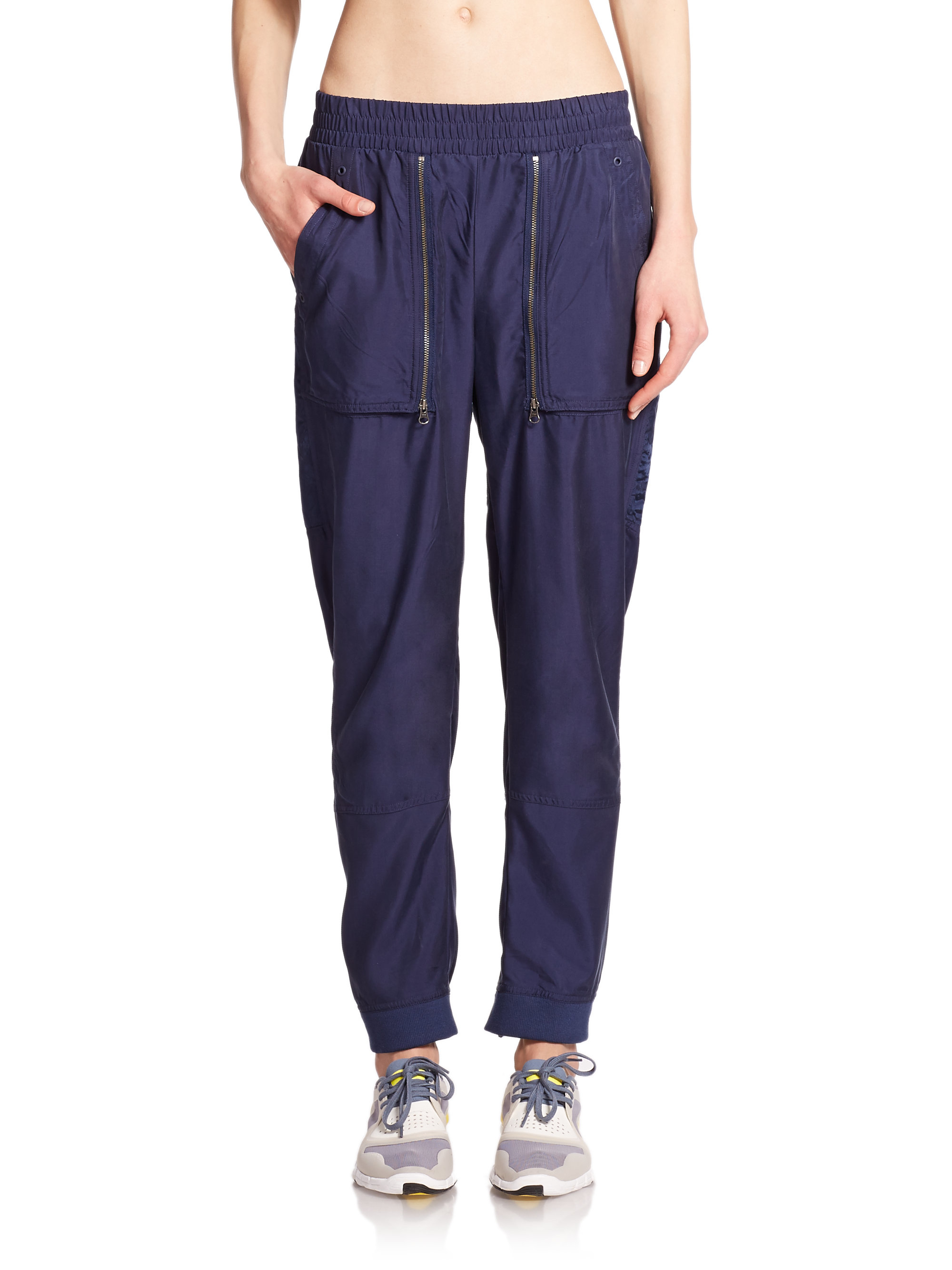Adidas by stella mccartney Zip Track Pants in Blue | Lyst