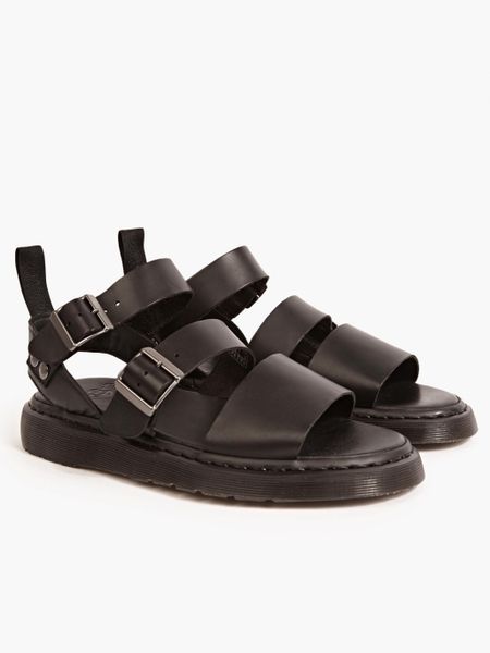 ... Martens Menâ€™S Black Leather Gryphon Sandals in Black for Men | Lyst