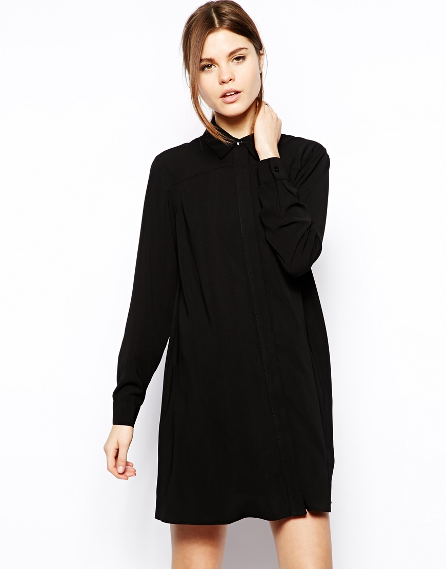 asos black shirt dress