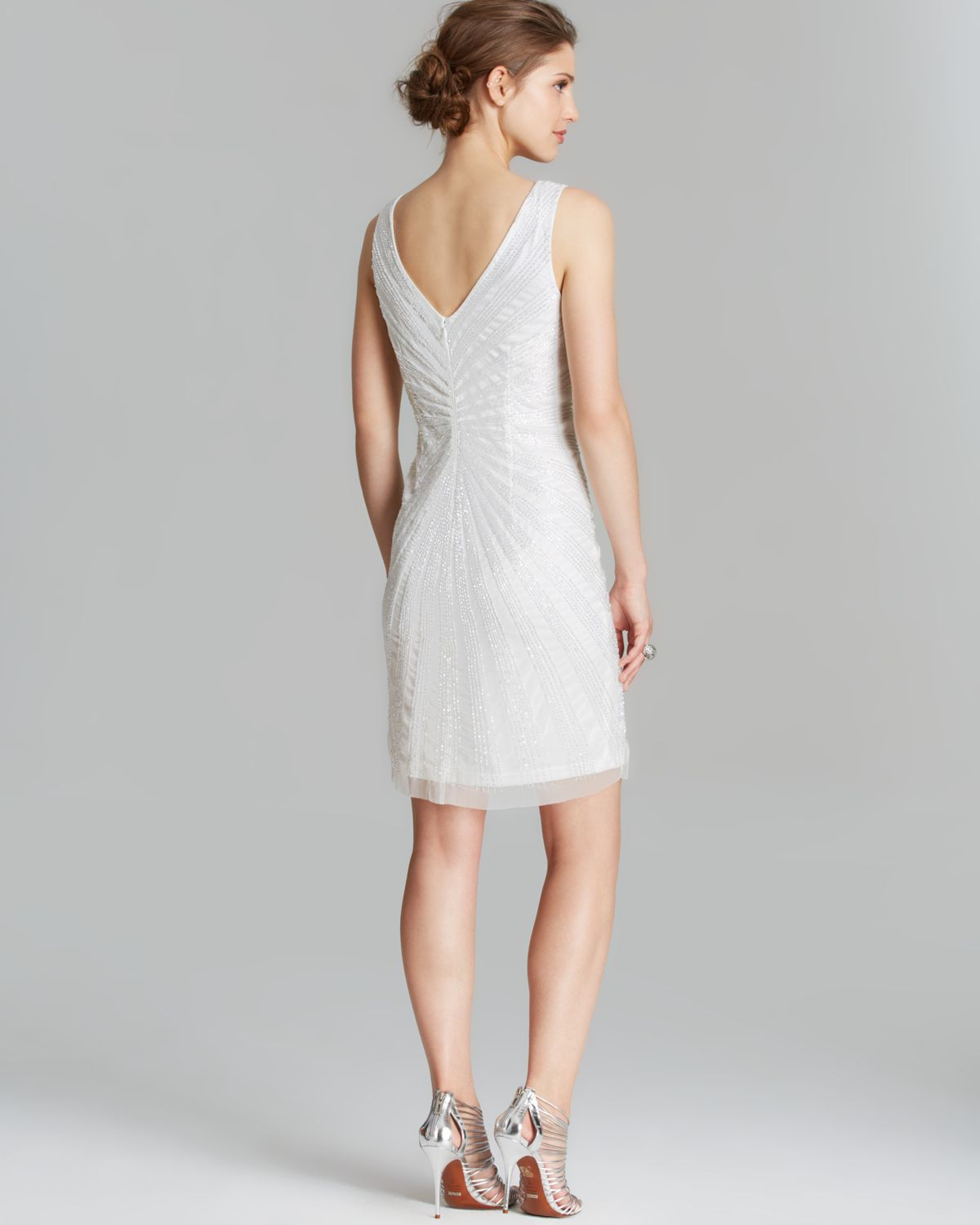 adrianna papell short white dress