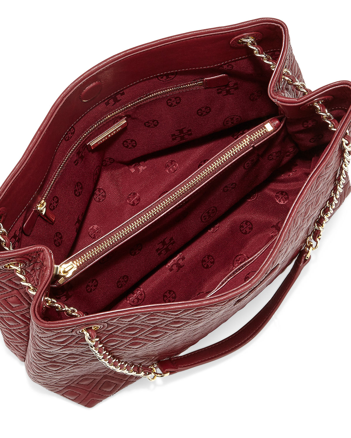 Tory burch Marion Quilted Slouch Shoulder Bag in Red Lyst