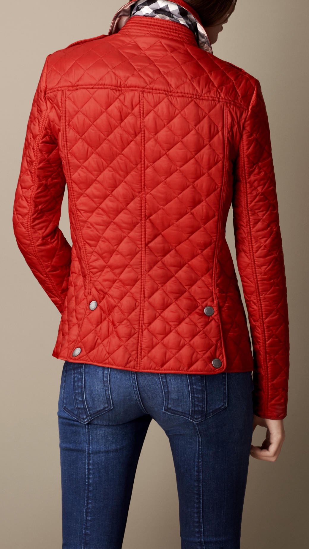 Lyst - Burberry Diamond Quilted Jacket in Red