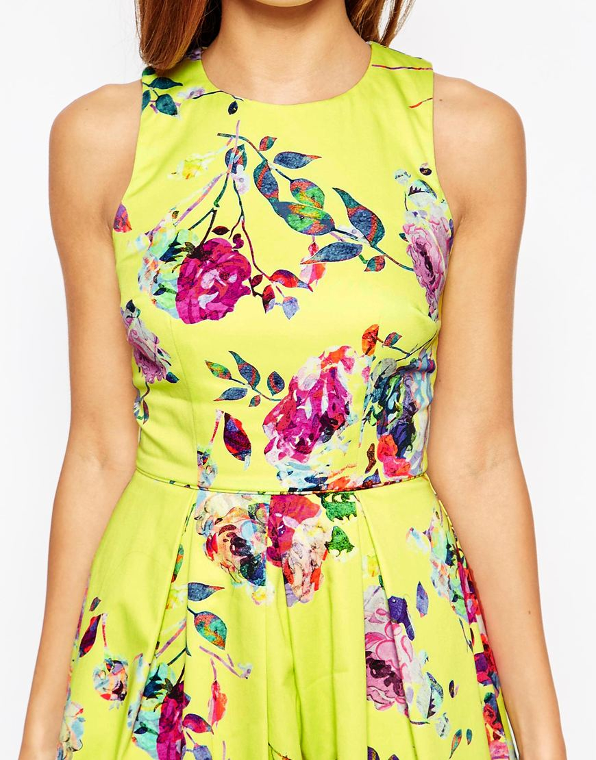 warehouse yellow floral dress