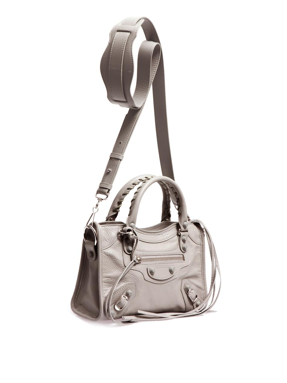 Lyst - Balenciaga Classic Mini City Leather Shoulder Bag in Gray