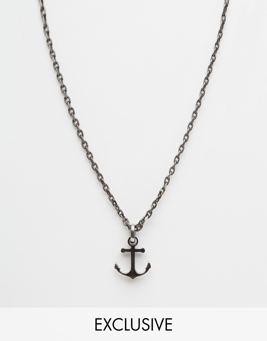 Simon Carter Anchor Chain Necklace In Silver Metallic For Men Lyst - chain roblox black hat