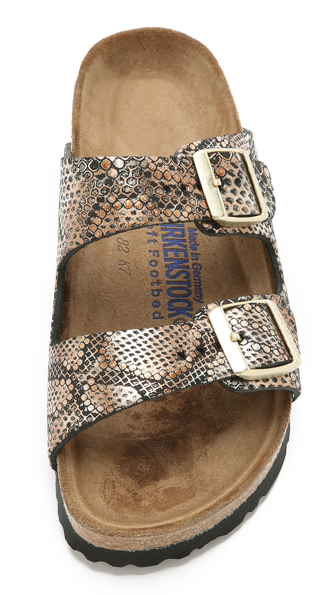 Arizona Python Sandals - Python Bronze Metallic | Lyst