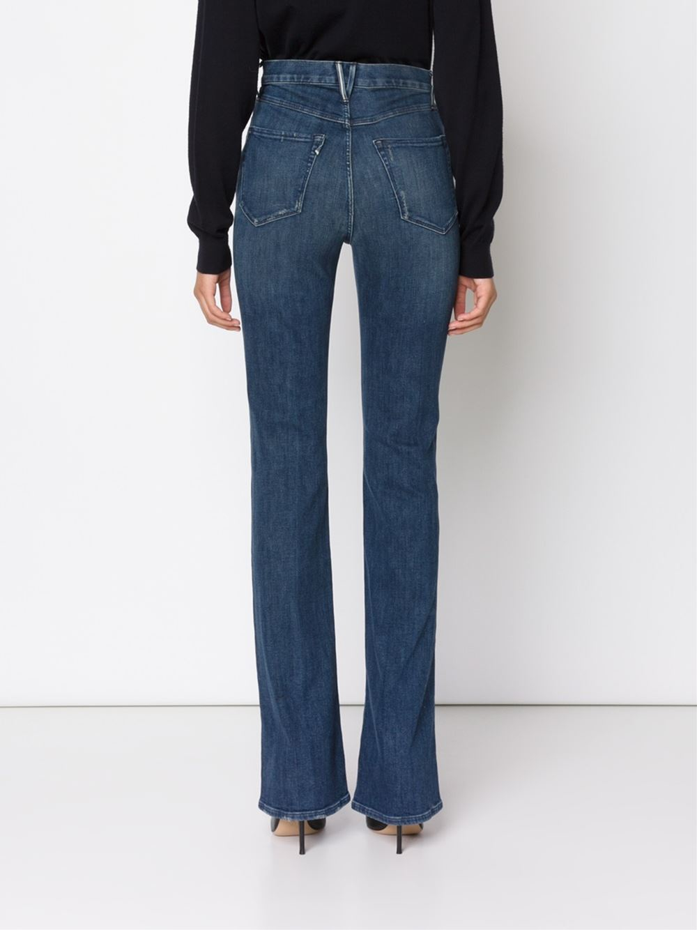 high rise bootleg jeans