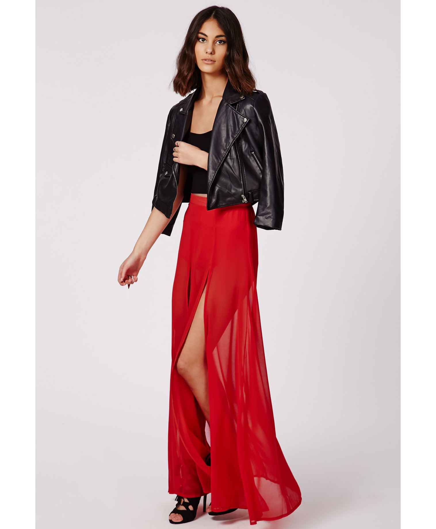 Maxi Chiffon skirt with split pictures Maxi Chiffon skirt with split pictures