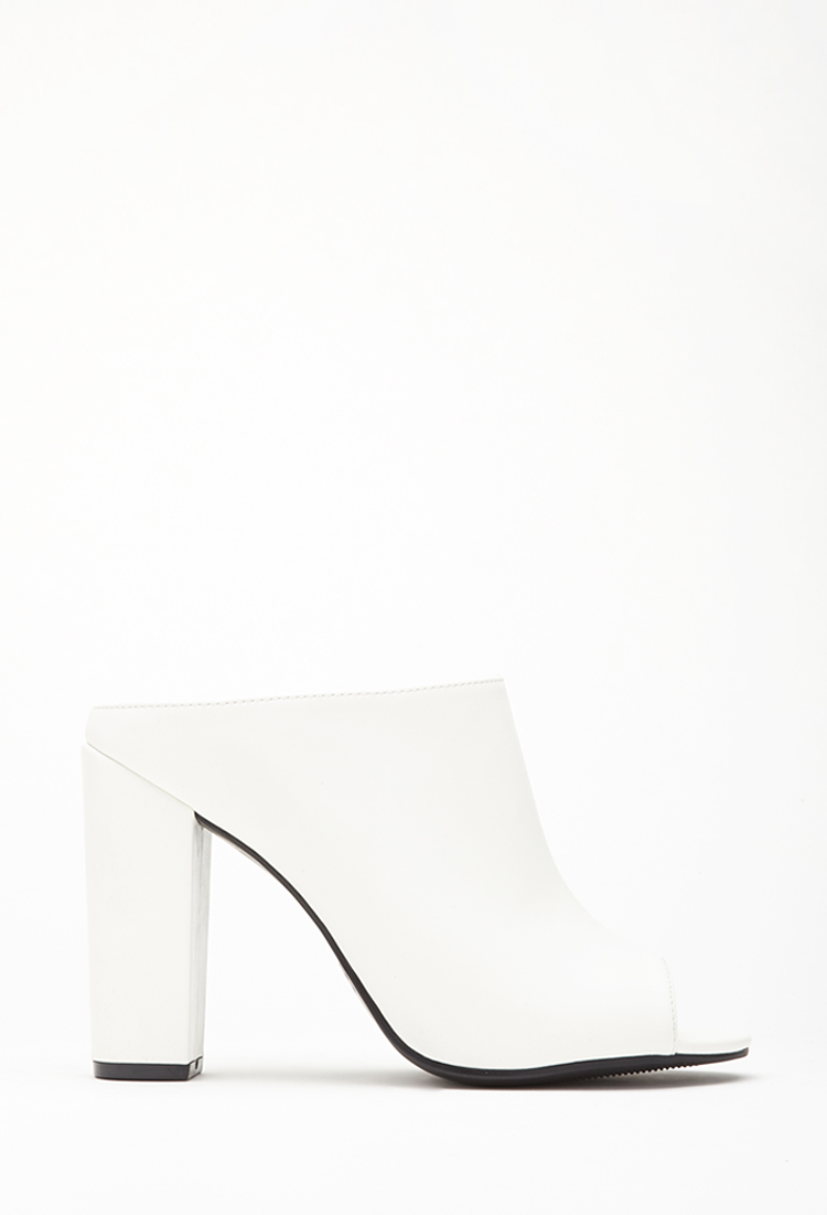 forever 21 white mules