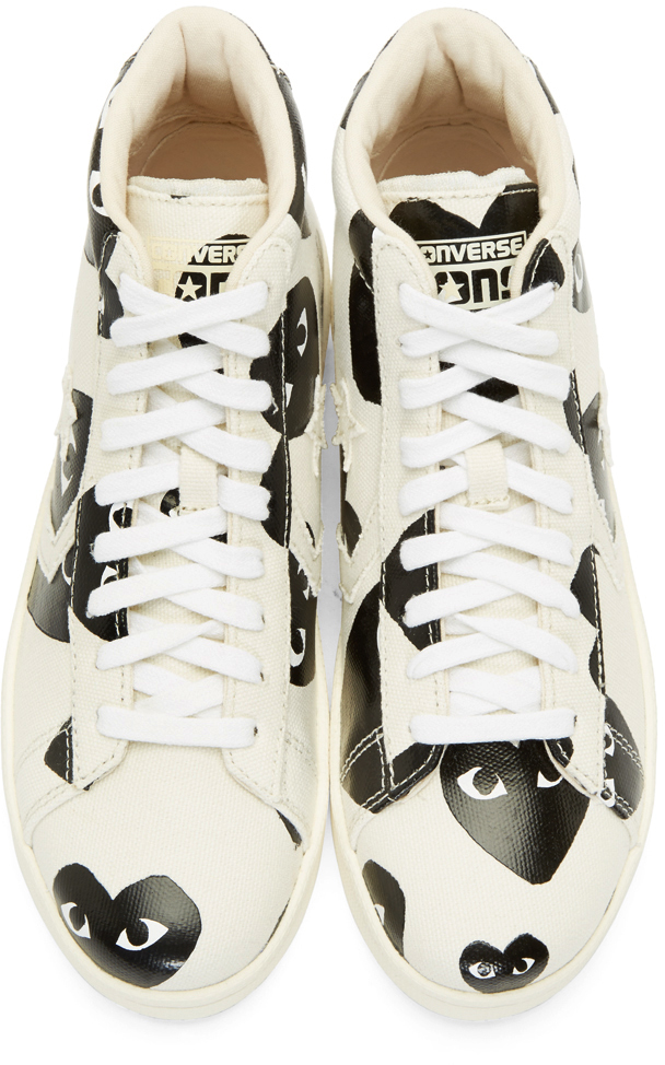 Play Comme des Garçons White Heart Print Converse Edition Play Comme des Garçons White Heart Print Converse Edition