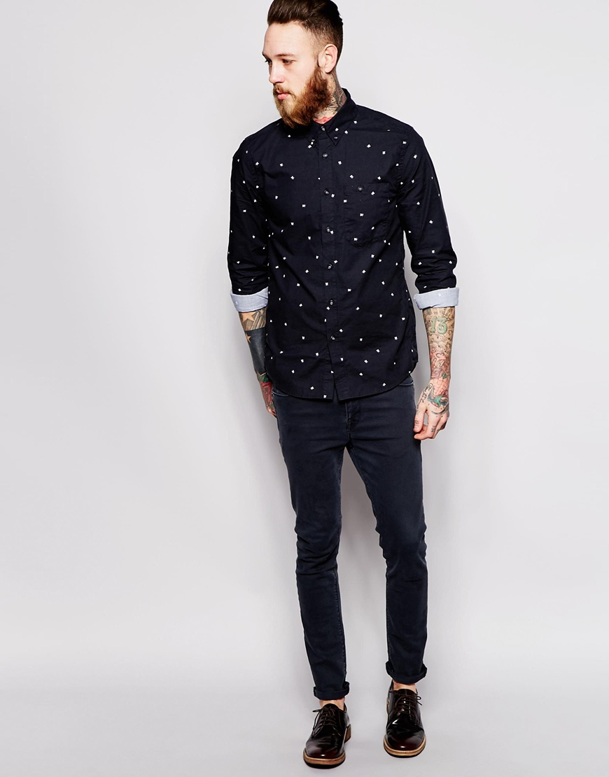 black button up with jeans