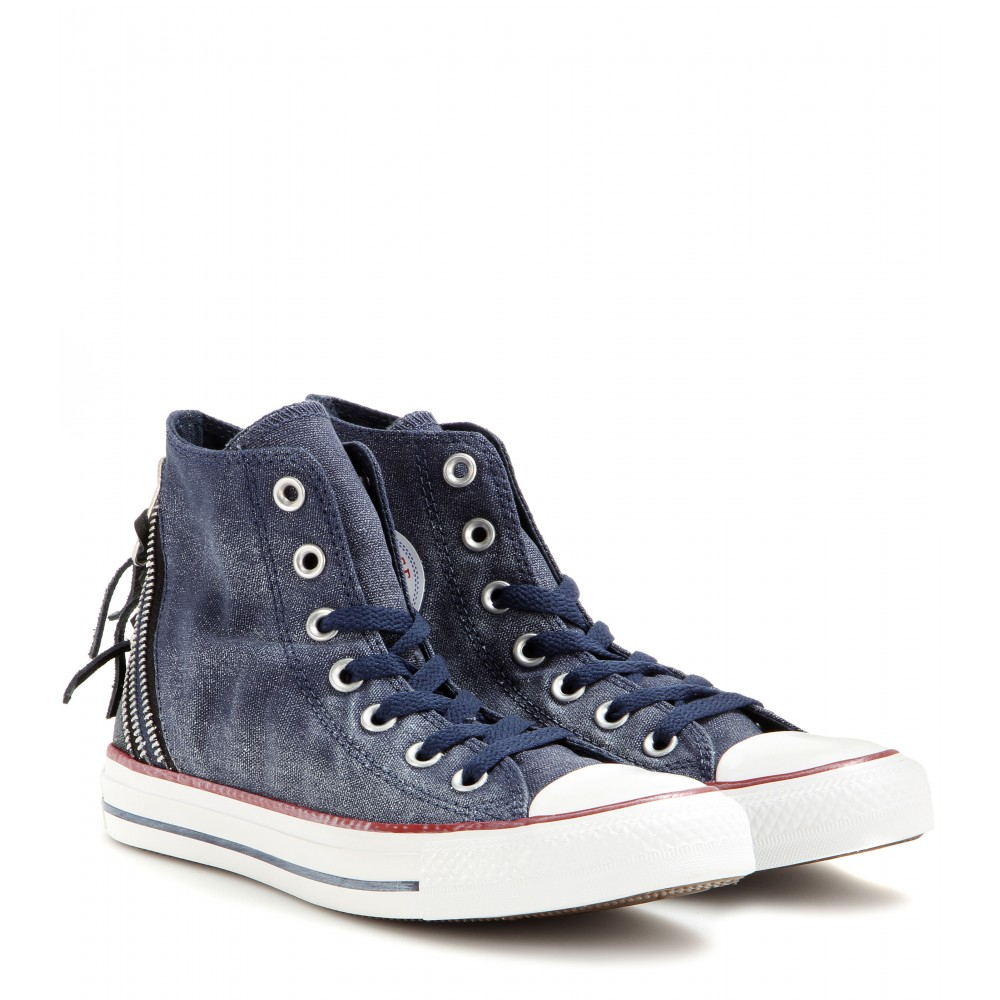 Converse Chuck Taylor Triple Zip High-Top Sneakers in Blue | Lyst