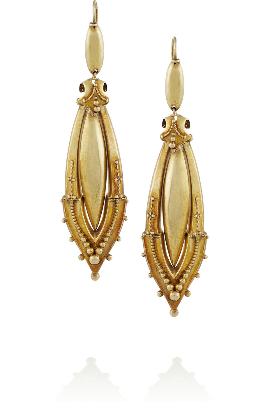 Fred Leighton Victorian 18karat Gold Hollowform Pendant Earrings in ...