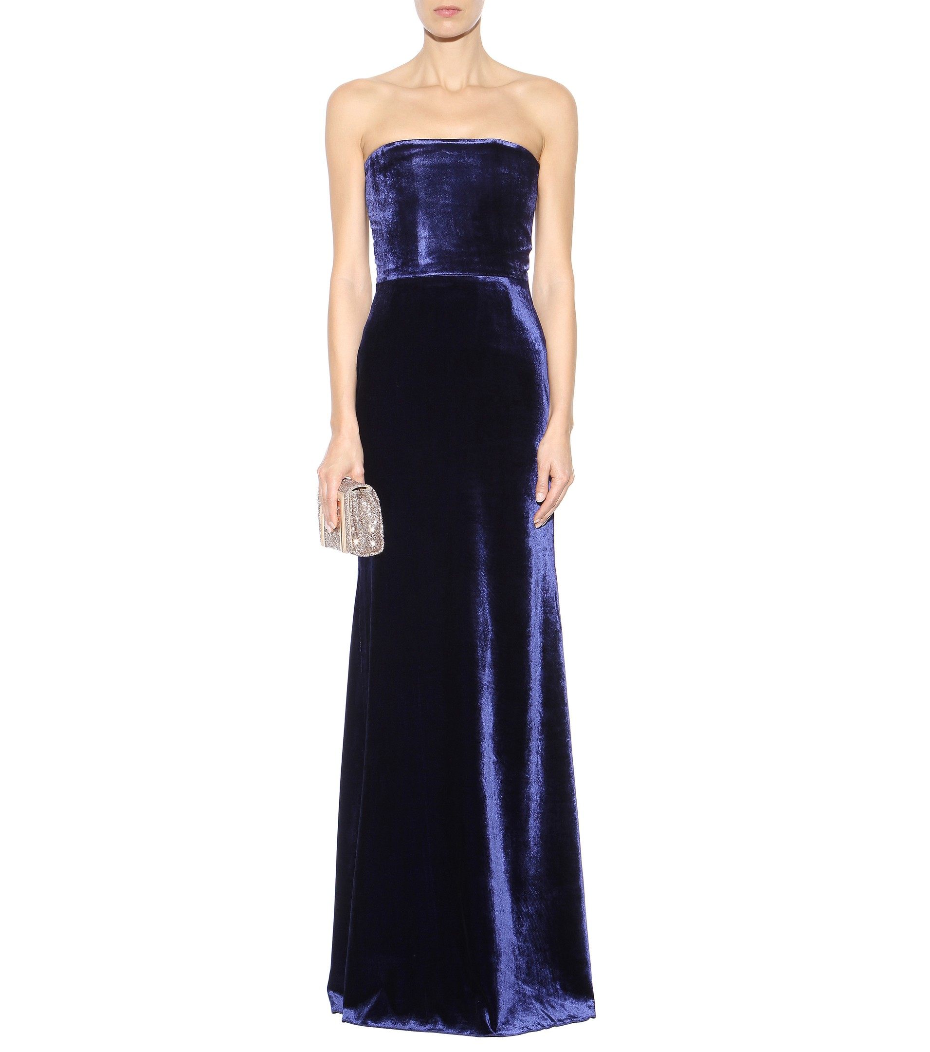 blue velvet gown