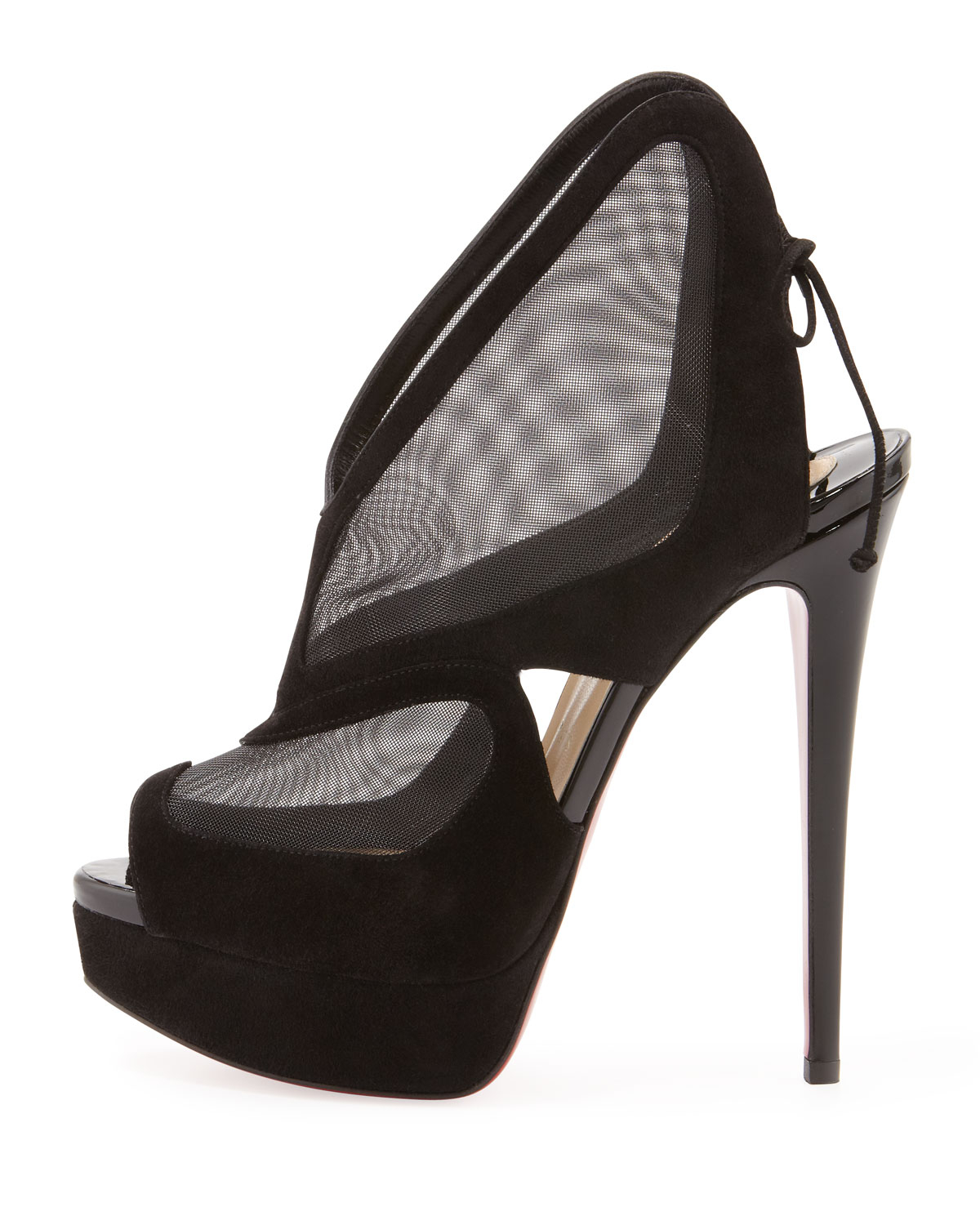 christian louboutin mesh booties