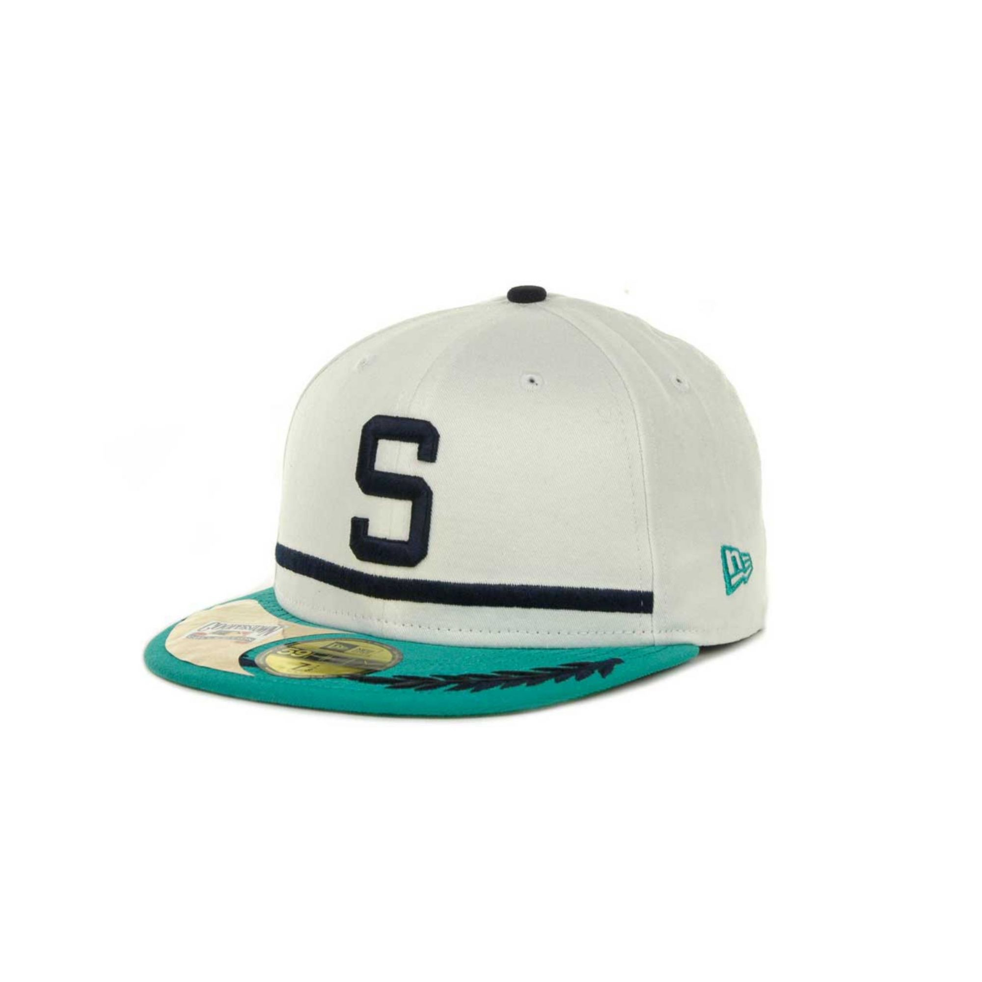 KTZ Seattle Pilots Cooperstown Patch 59fifty Cap in White for Men
