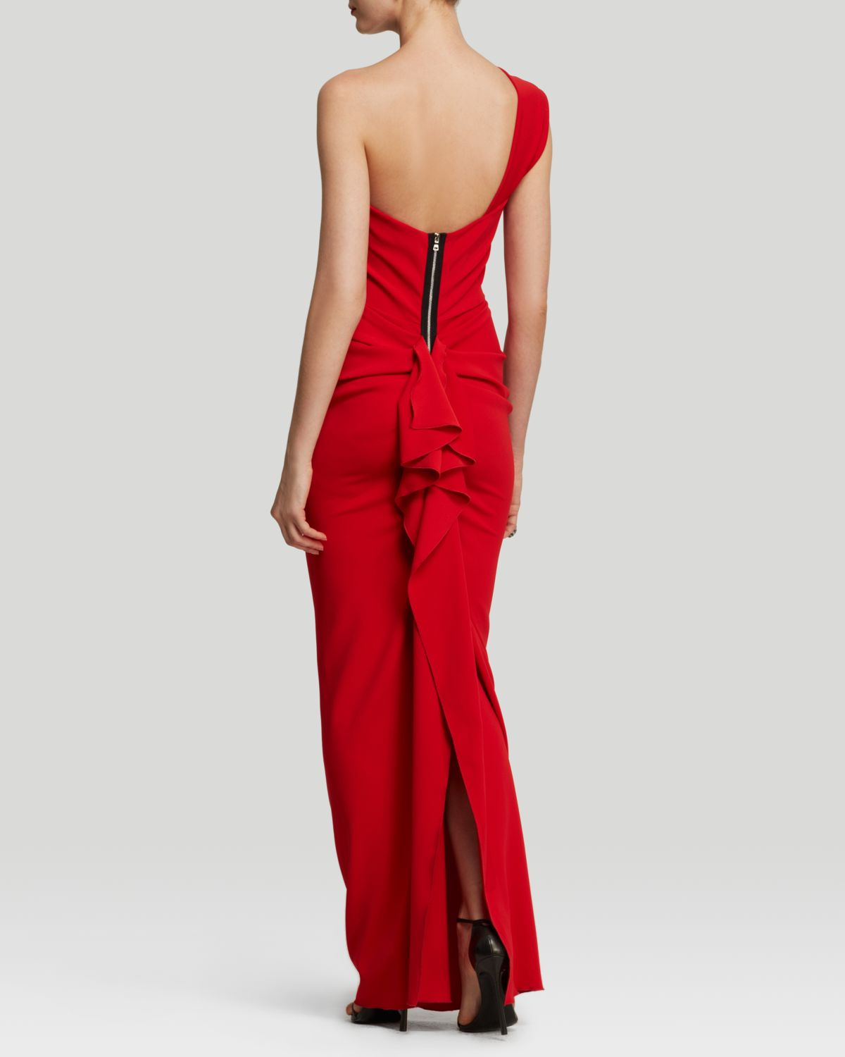 nicole bakti one shoulder dress