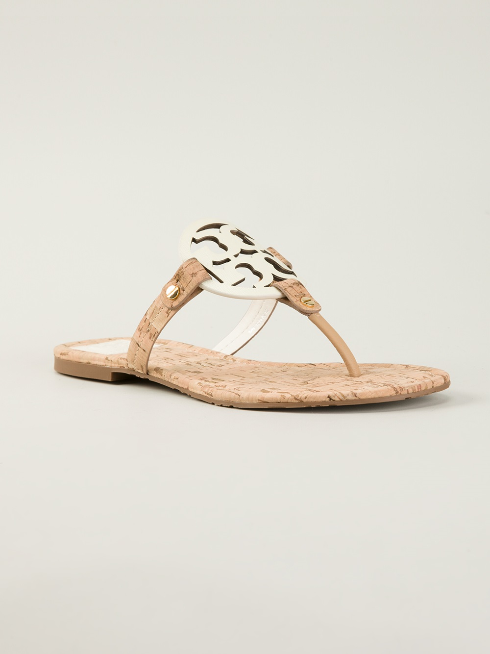 tory burch white rubber flip flops