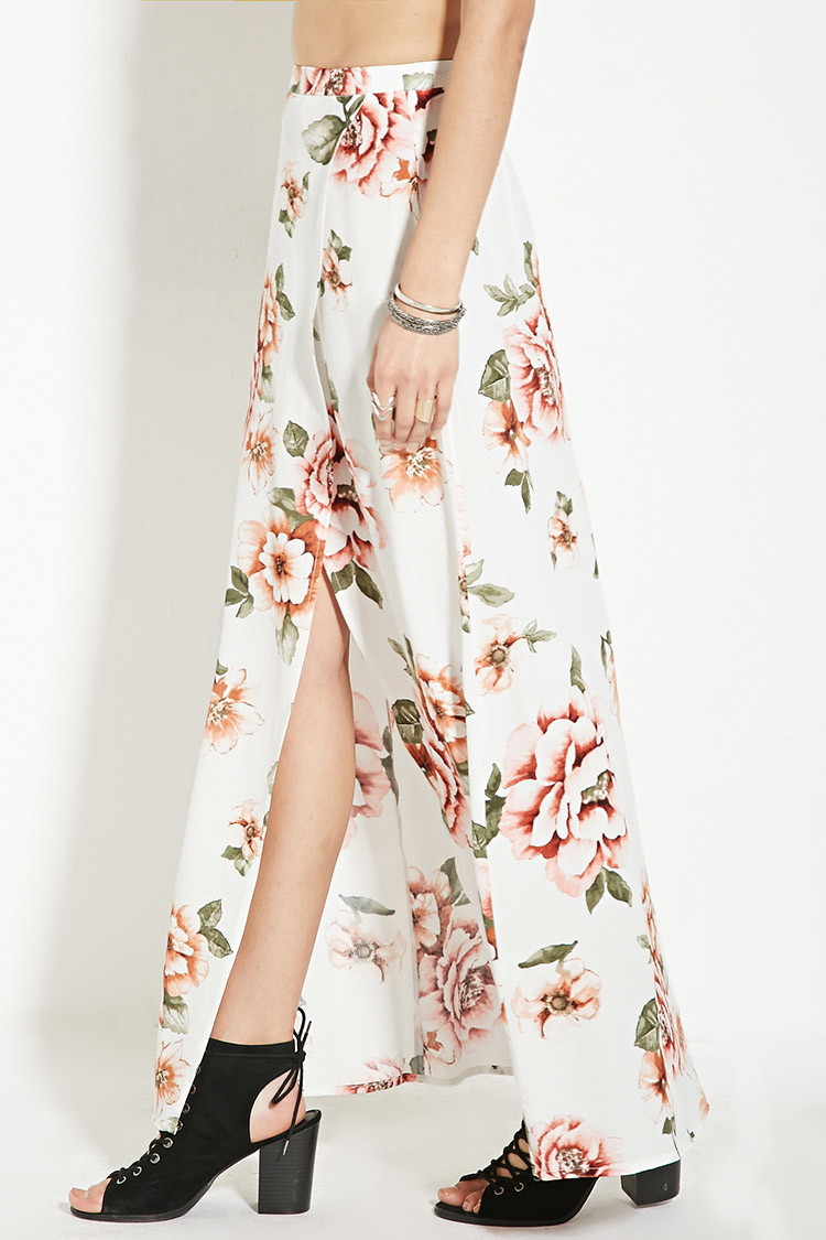 forever 21 floral maxi skirt