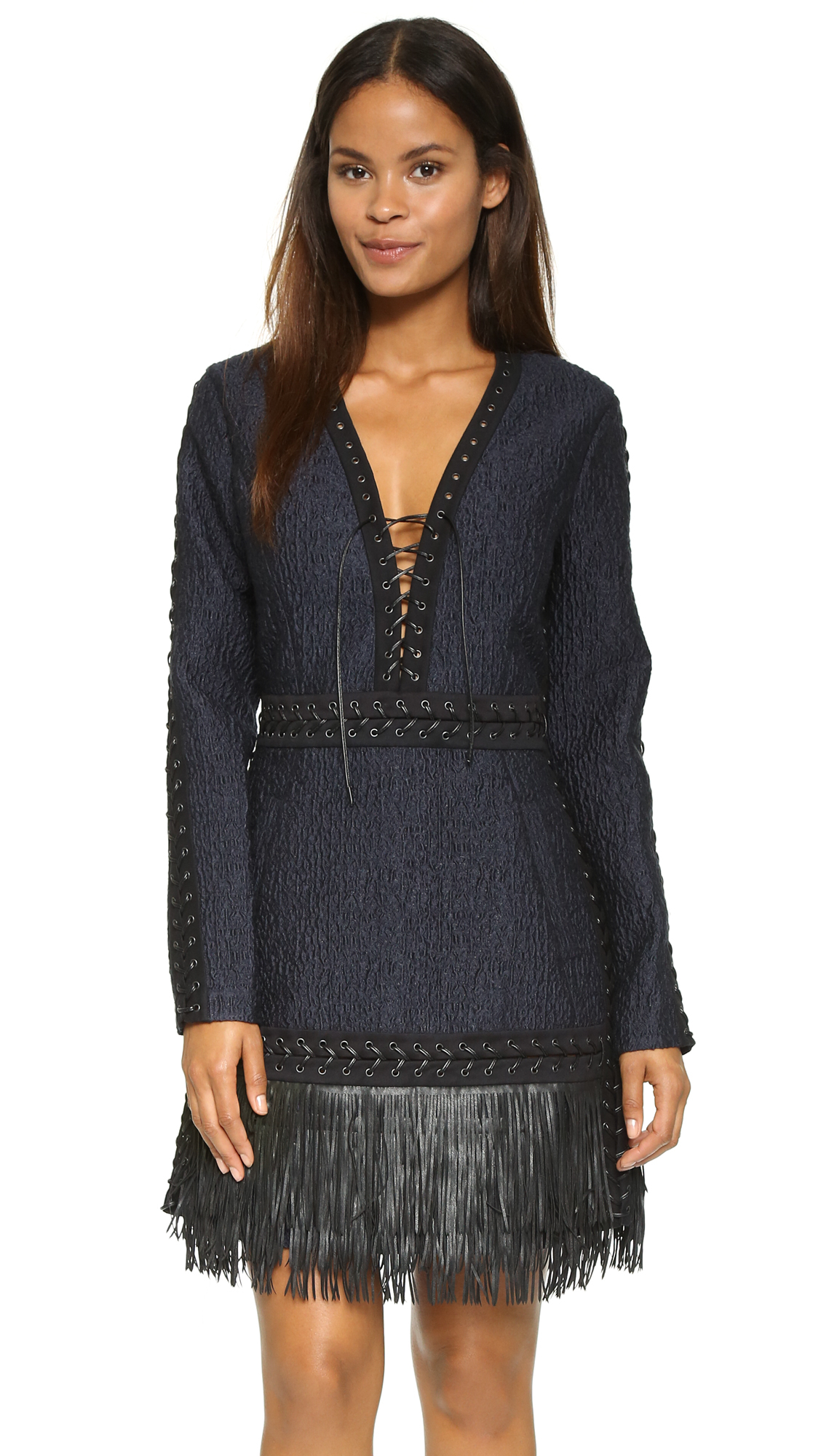 Lyst Bcbgmaxazria Kayden Dress Deep Navy In Blue Gallery