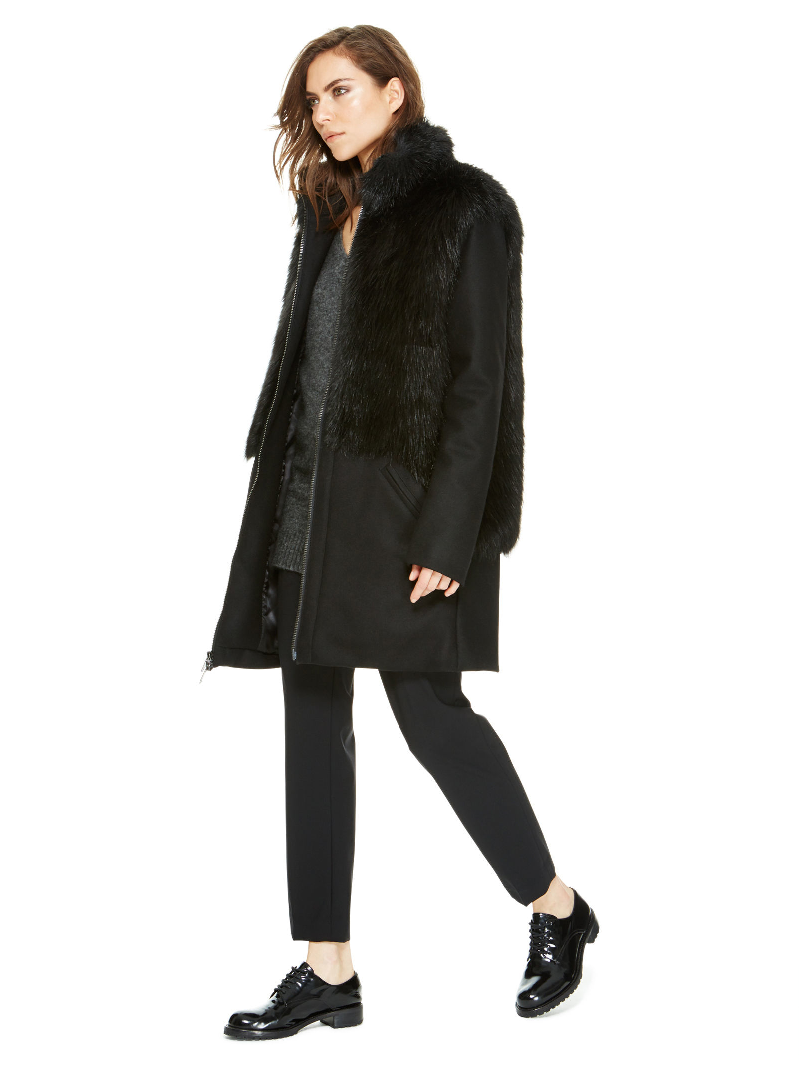 Dkny black fur coat Clearance