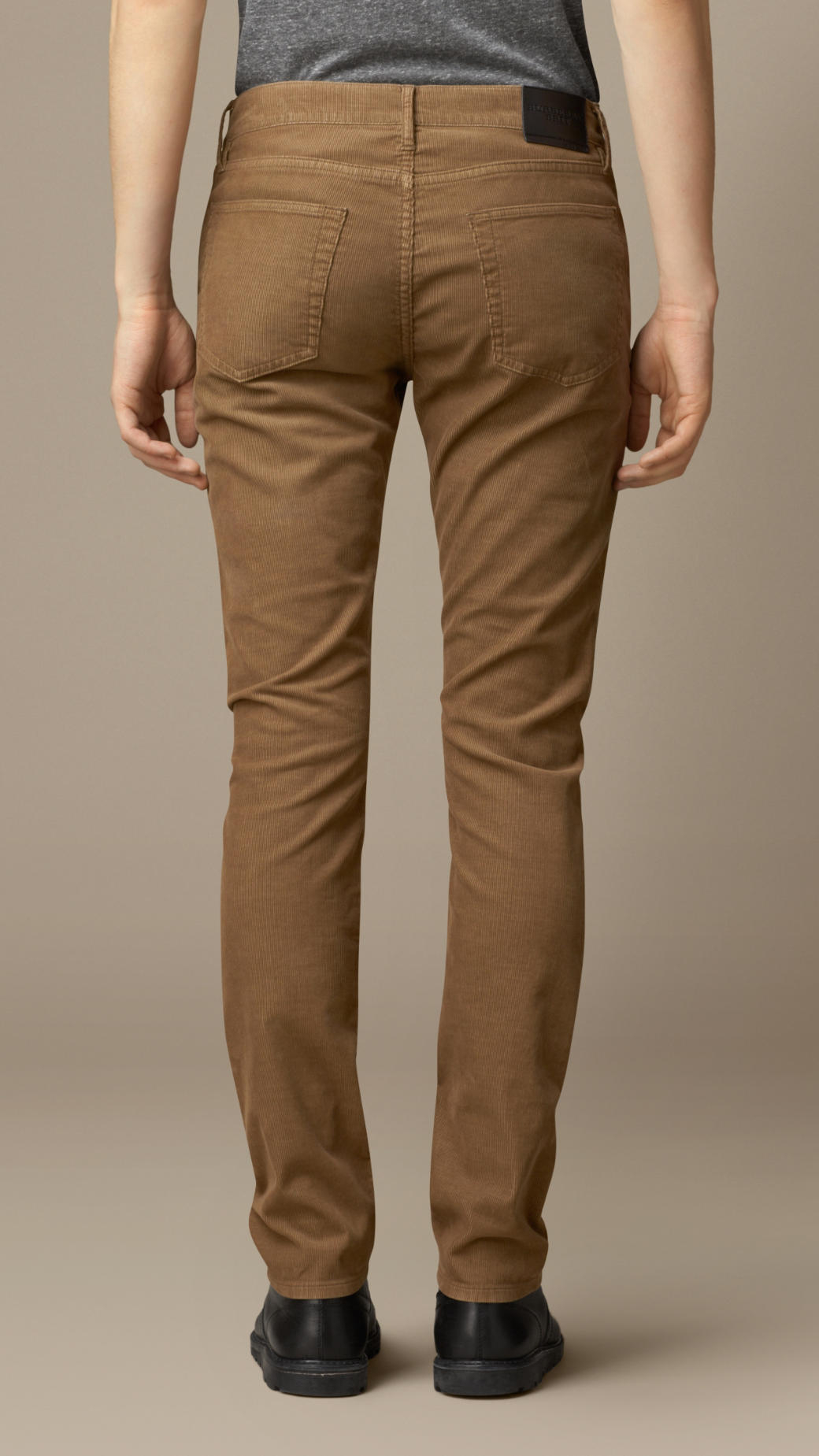 Burberry Slim Fit Corduroy Trousers in Sand Brown (Brown) for Men - Lyst