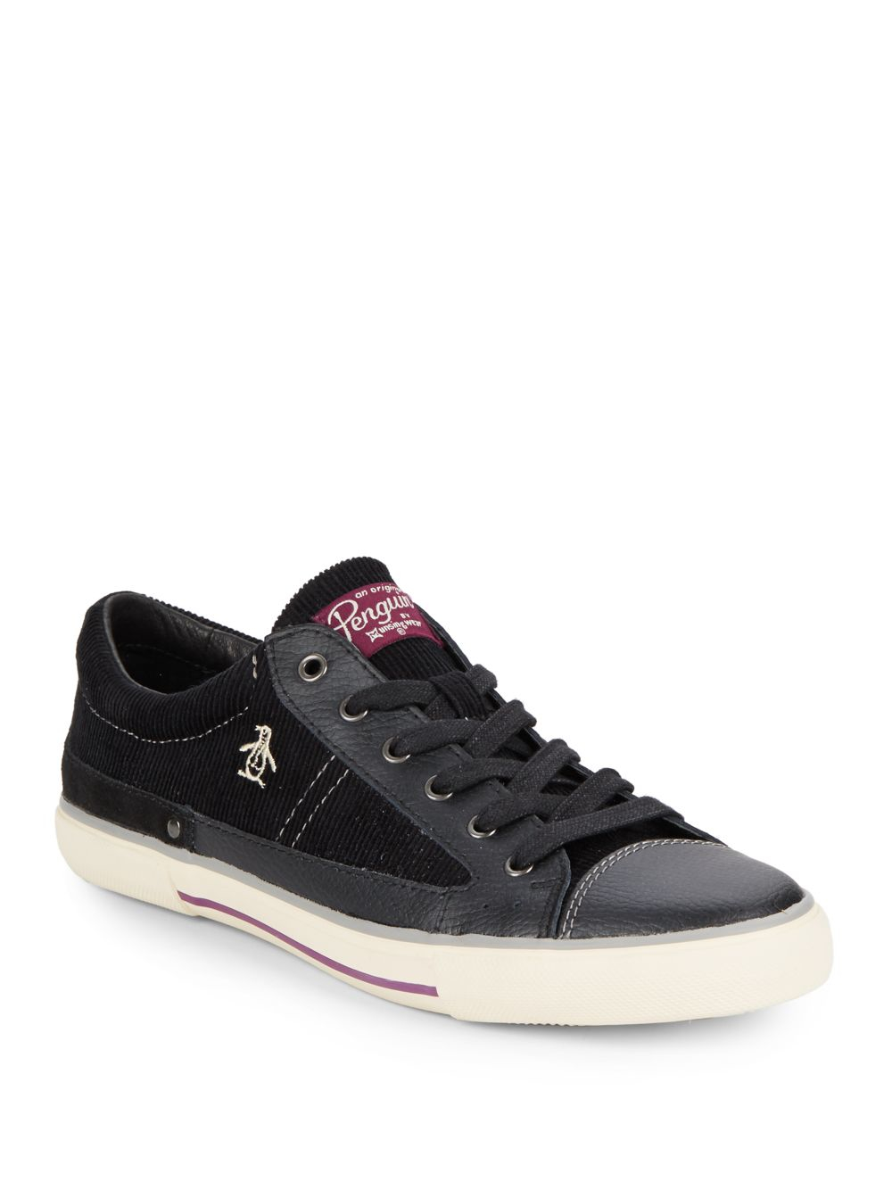 penguin sneakers original penguin quest leather paneled corduroy sneakers penguin sneakers original penguin quest leather paneled corduroy sneakers
