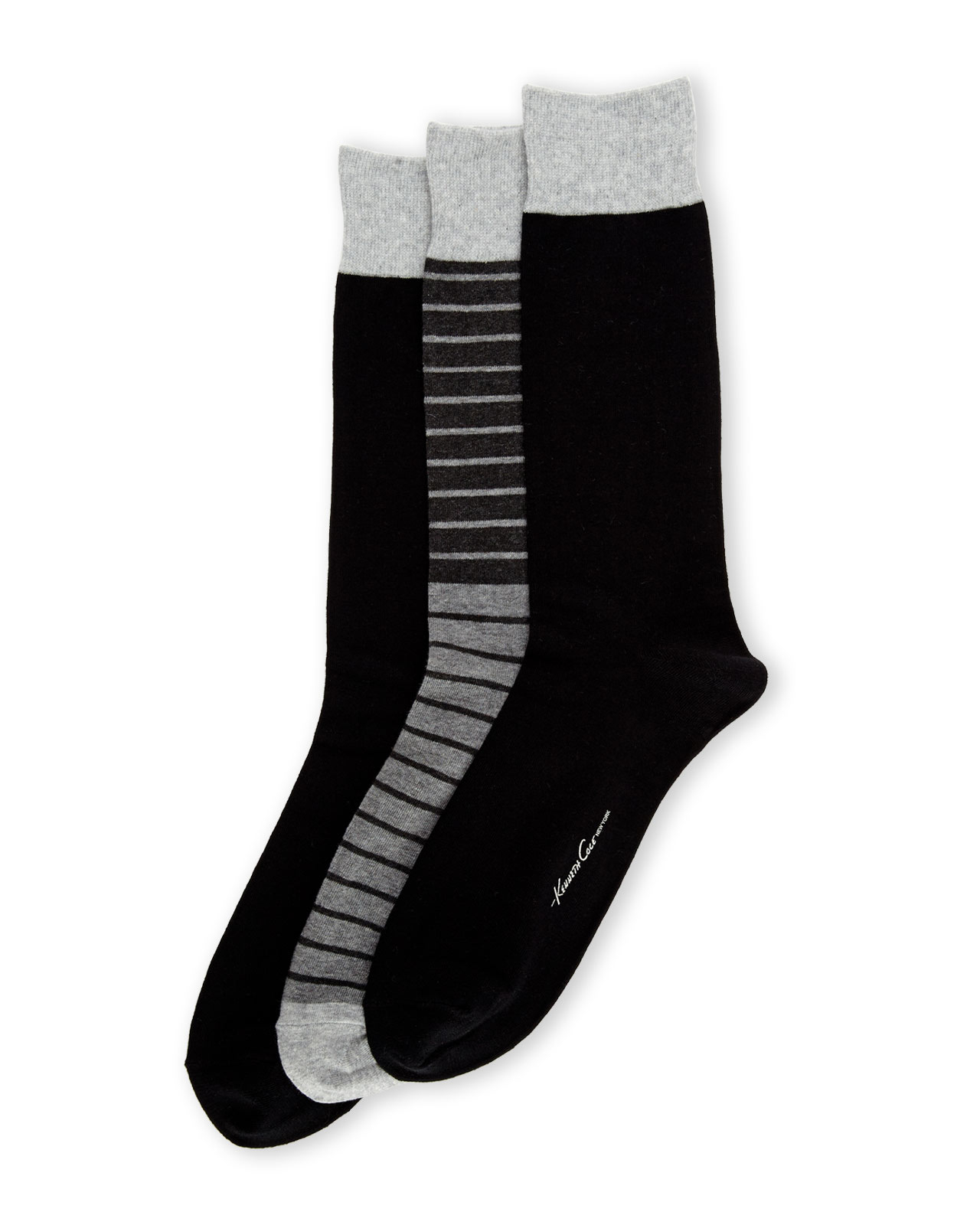 cole 3pack Reverse Stripe Crew Socks in Gray for Men (Grey