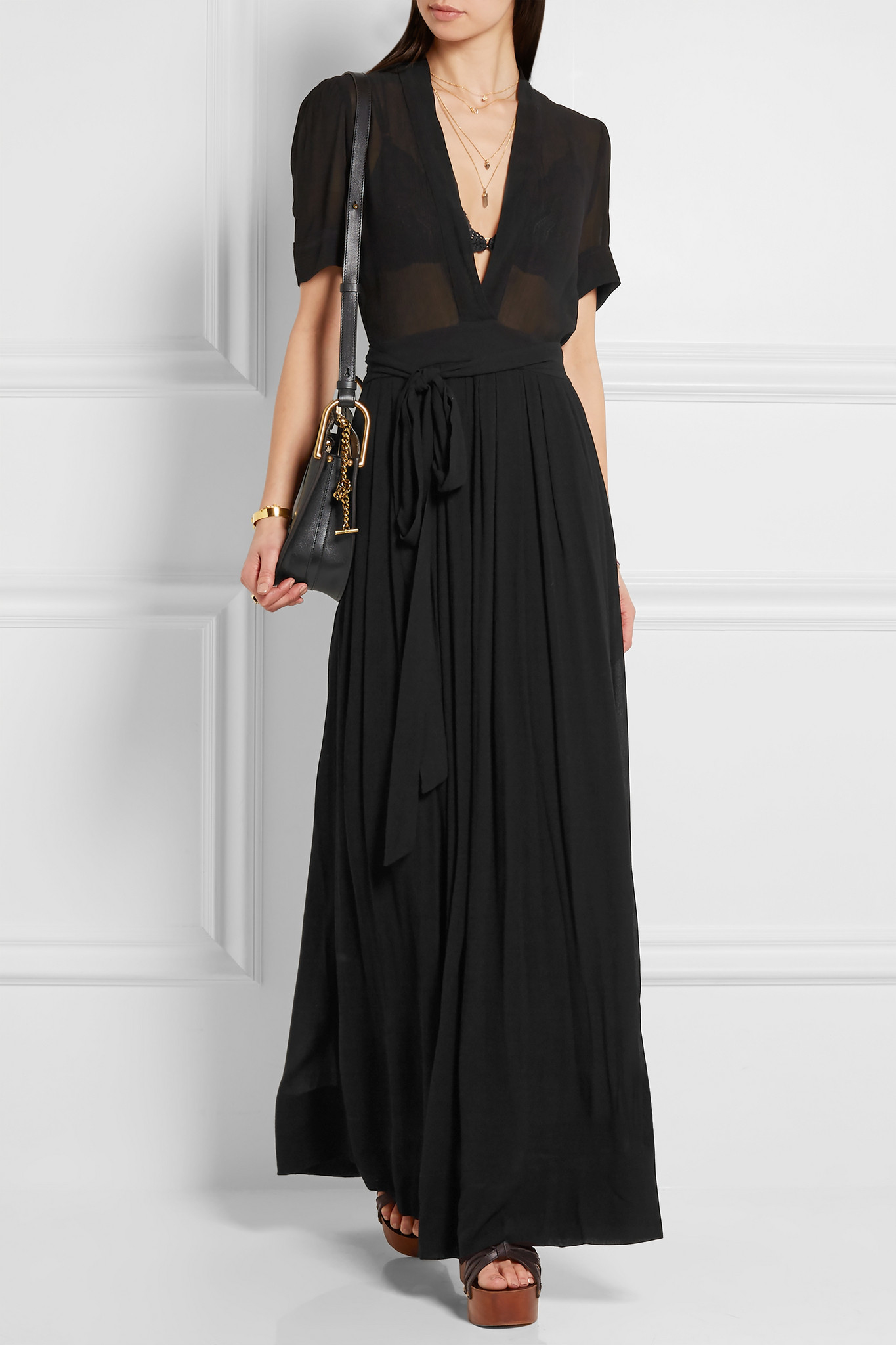 Kæledyr Forbipasserende Jeg tror, ​​jeg er syg Étoile Isabel Marant Étoile Isabel Marant - Kamil Crinkled Cotton-voile  Maxi Dress - Black | Lyst