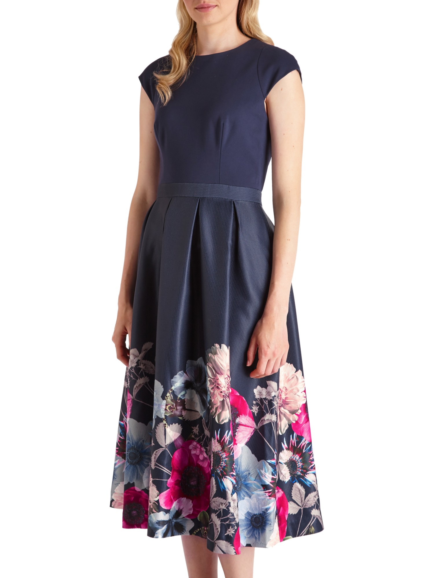 Ted Baker Navy Dress With Flowers ...