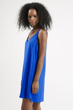 topshop blue slip dress