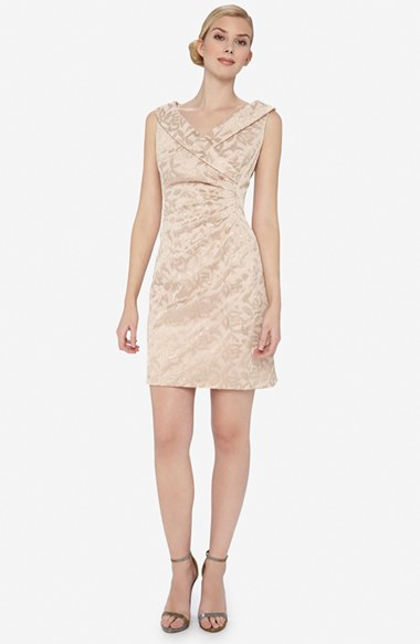 tahari gold dress
