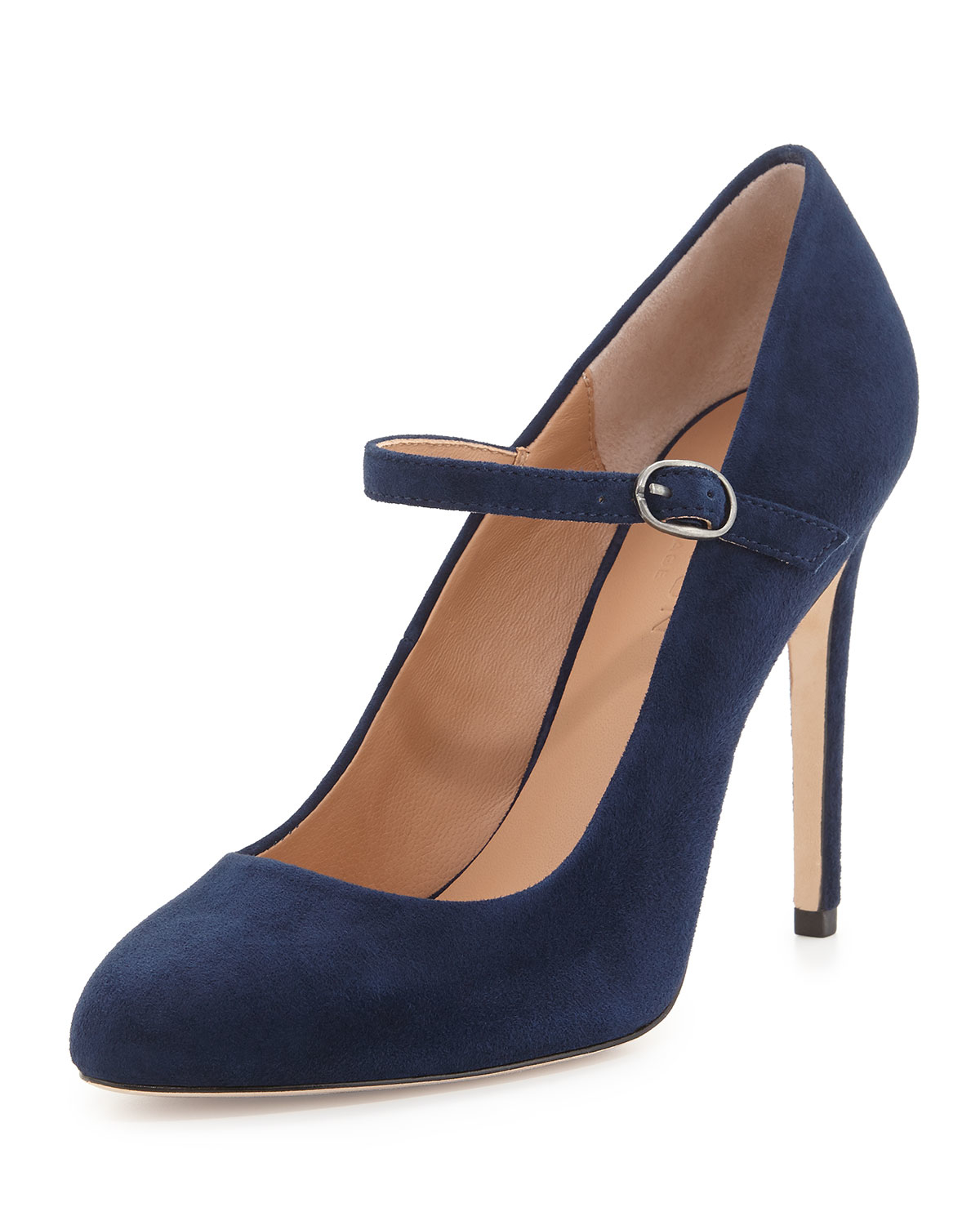 blue suede mary janes