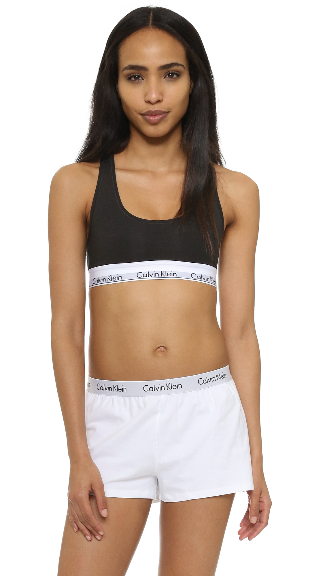 Calvin Klein Logo Sleep Shorts in White | Lyst