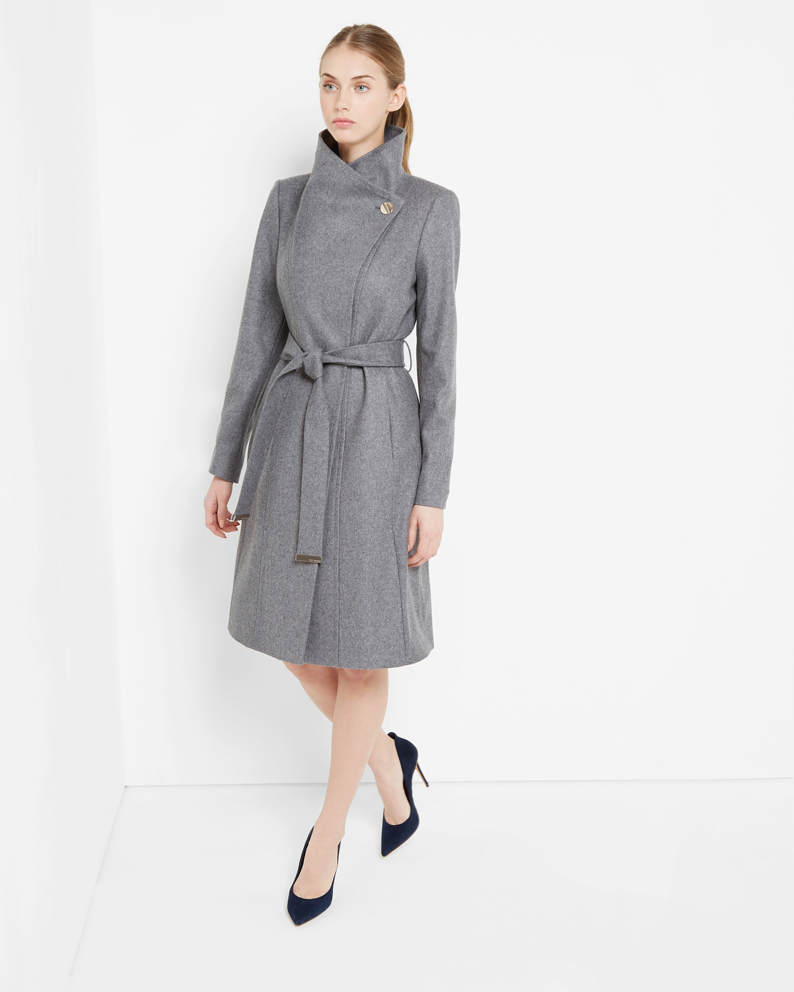 ted baker grey wool coat