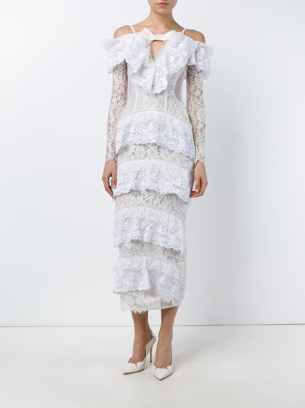 alessandra rich white lace dress